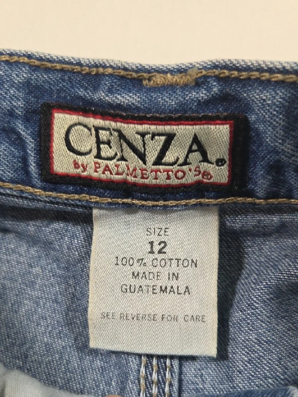 CENZA by Palmetto's Relaxed High-Waist Denim Bermudas Shorts Cotton Vintage 12 - Picture 2 of 10